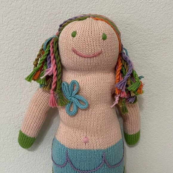 Blabla Kids Regular Mermaid Doll Hand Knitted Plush Blue Tail 18" - Picture 2 of 13